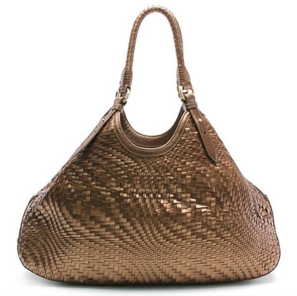 Cole Haan Handbags - Cole Haan Genevieve bronze leather triangle tote